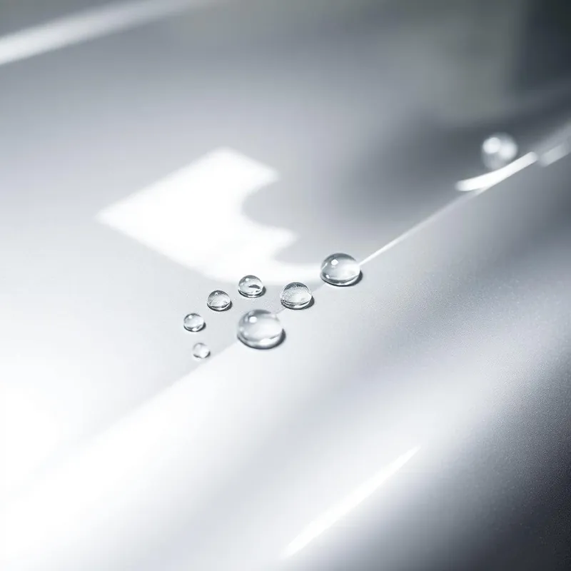 Tight hydrophobic water beads on ceramic-coated silver paint